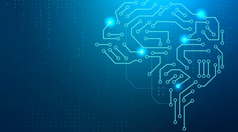 AI technology brain background digital transformation concept